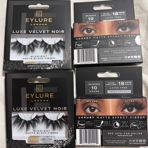 4 boxes Eylure London Luxe Velvet Noir False Lashes - Midnight Black